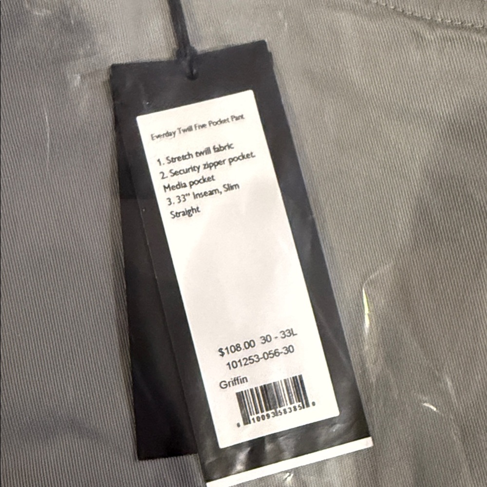 NEW Rhone Mens Griffin Everyday Twill Pants 30x33 - Picture 2 of 2